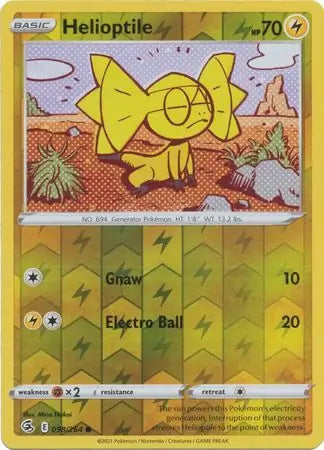 Helioptile Reverse Holo 098, Fusion Strike | Sword & Shield, , 2.00 kr, Pokesingles. Kjøp pokemon kort til lave priser hos oss.