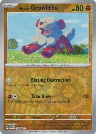 Hisuian Growlithe Reverse Holo 099, Twilight Masquerade | Scarlet & Violet, , 4.00 kr, Pokesingles. Kjøp pokemon kort til lave priser hos oss.