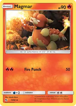 Magmar 10, Hidden Fates | Sun & Moon, reverse, 10.00 kr, Pokesingles. Kjøp pokemon kort til lave priser hos oss.