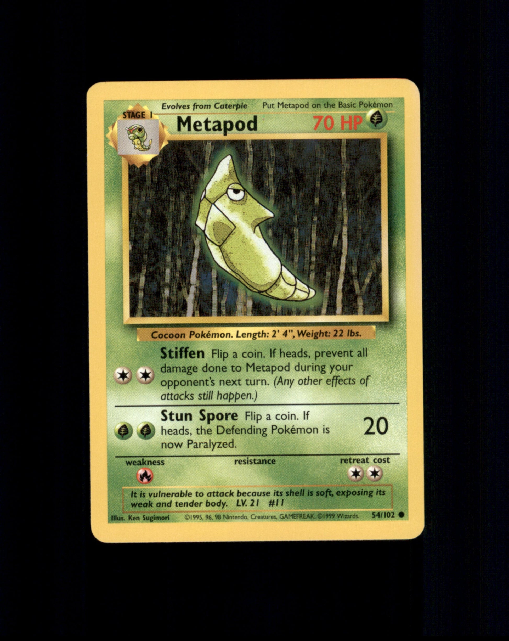 *SE BILDE FOR TILSTAND* Metapod #54 Pokemon Base Set Pokesingles