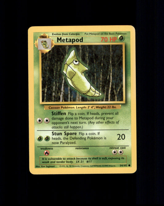 *SE BILDE FOR TILSTAND* Metapod #54 Pokemon Base Set Pokesingles