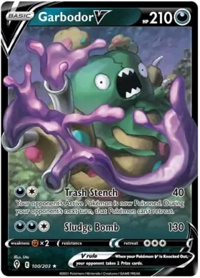 Garbodor V 100, Evolving Skies | Sword & Shield, v, 5.00 kr, Pokesingles. Kjøp pokemon kort til lave priser hos oss.