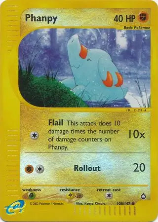 Phanpy Reverse Holo 100 - Aquapolis Pokesingles