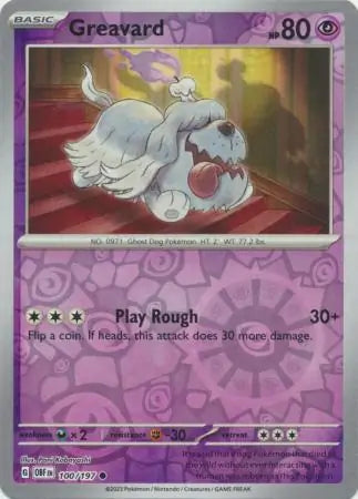 Greavard Reverse Holo 100, Obsidian Flames | Scarlet & Violet, , 4.00 kr, Pokesingles. Kjøp pokemon kort til lave priser hos oss.