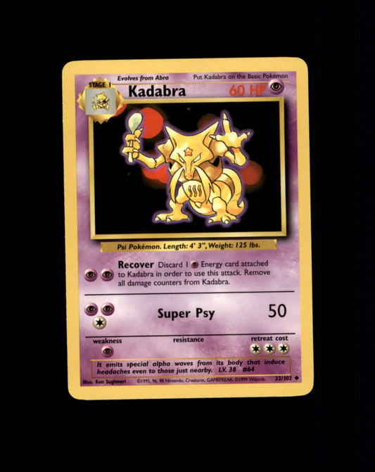 *SE BILDE FOR TILSTAND* Kadabra #32 Pokemon Base Set Pokesingles