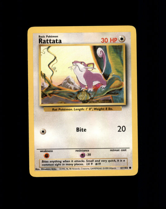 *SE BILDE FOR TILSTAND* Rattata #61 Pokemon Base Set Pokesingles