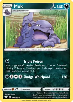 Muk 101, Darkness Ablaze | Sword & Shield, , 100.00 kr, Pokesingles. Kjøp pokemon kort til lave priser hos oss.