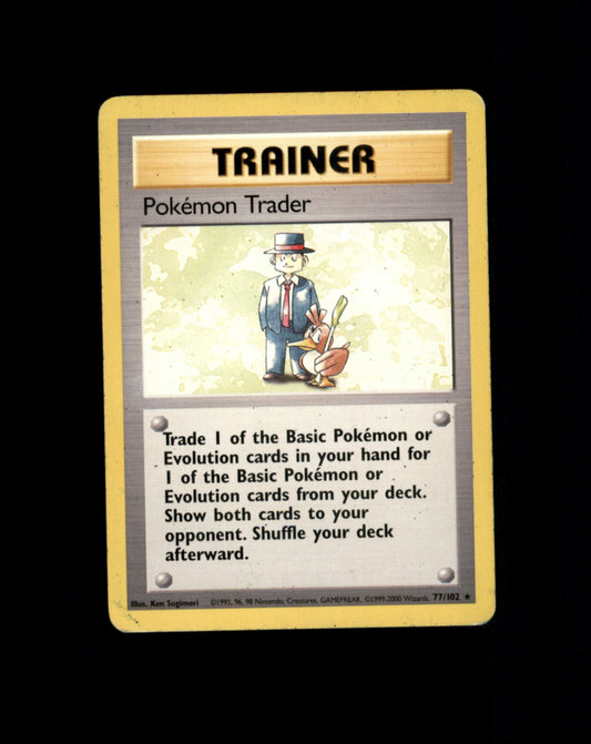 *SE BILDE FOR TILSTAND* Pokemon Trader #77 Pokemon Base Set Pokesingles
