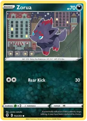 Zorua 102, Evolving Skies | Sword & Shield, , 5.00 kr, Pokesingles. Kjøp pokemon kort til lave priser hos oss.