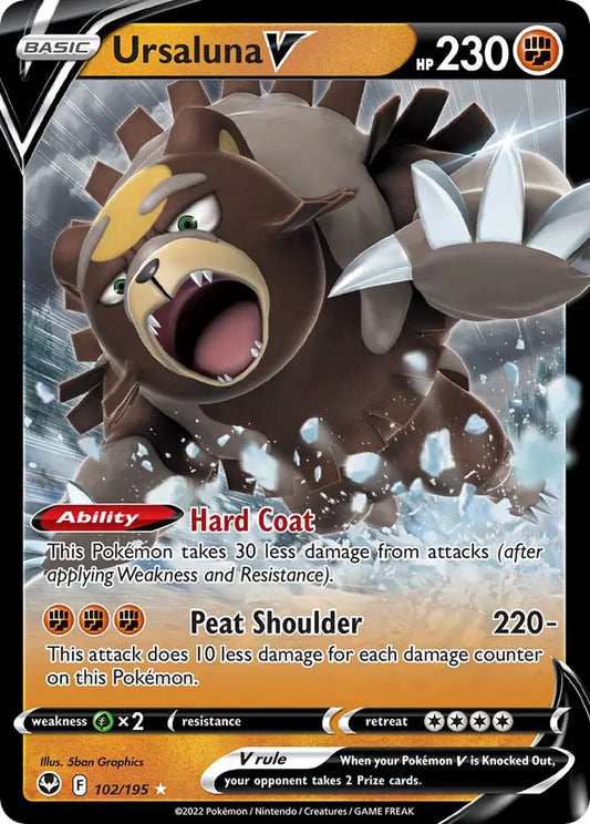 Ursaluna V 102, Silver Tempest | Sword & Shield, , 0.00 kr, Pokesingles. Kjøp pokemon kort til lave priser hos oss.