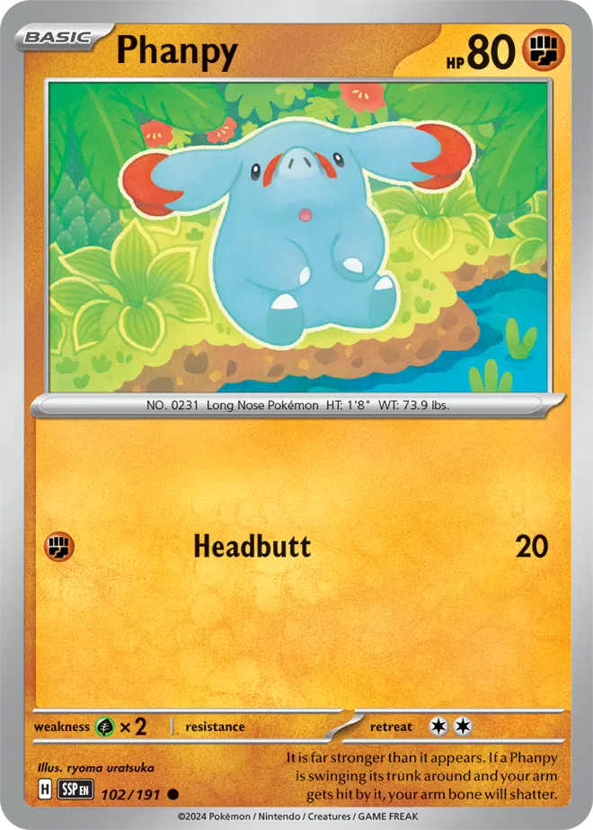 Phanpy 102 - Surging Sparks Pokesingles