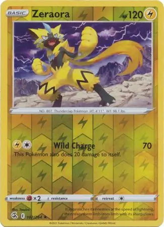 Zeraora Reverse Holo 102, Fusion Strike | Sword & Shield, , 2.00 kr, Pokesingles. Kjøp pokemon kort til lave priser hos oss.