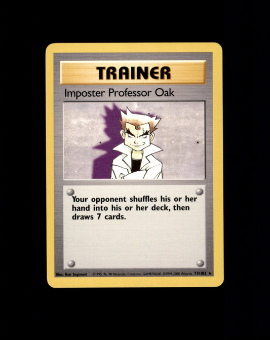 *SE BILDE FOR TILSTAND* Imposter Professor Oak #73 Pokemon Base Set Pokesingles