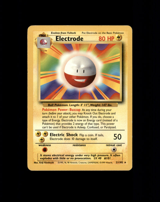 *SE BILDE FOR TILSTAND* Electrode #21 Pokemon Base Set Pokesingles