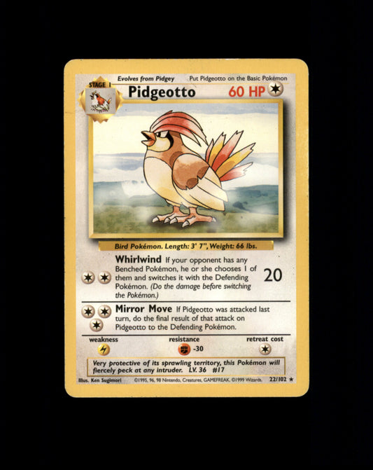 *SE BILDE FOR TILSTAND* Pidgeotto #22 Pokemon Base Set Pokesingles