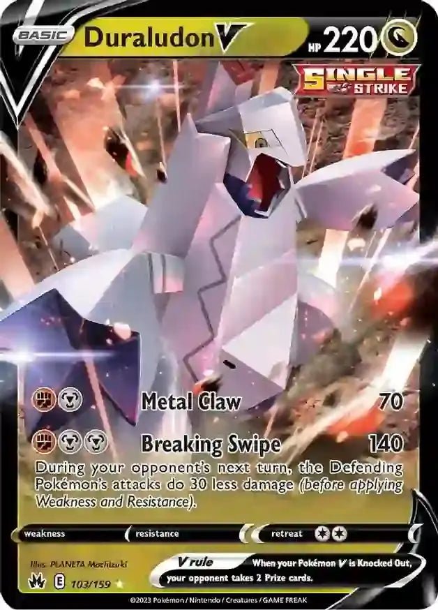 Duraludon V 103, Crown Zenith | Sword & Shield, , 0.00 kr, Pokesingles. Kjøp pokemon kort til lave priser hos oss.
