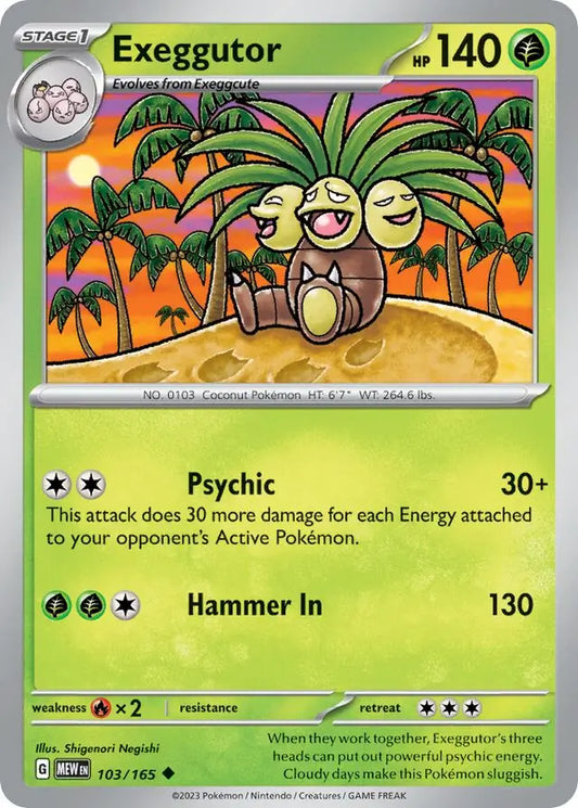 103 Exeggutor, 151 | Scarlet & Violet, , 3.00 kr, Pokesingles. Kjøp pokemon kort til lave priser hos oss.