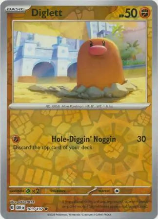 Diglett Reverse Holo 103, Obsidian Flames | Scarlet & Violet, , 4.00 kr, Pokesingles. Kjøp pokemon kort til lave priser hos oss.