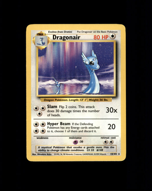 *SE BILDE FOR TILSTAND* Dragonair #18 Pokemon Base Set Pokesingles