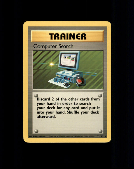 *SE BILDE FOR TILSTAND* Computer Search #71 Pokemon Base Set Pokesingles
