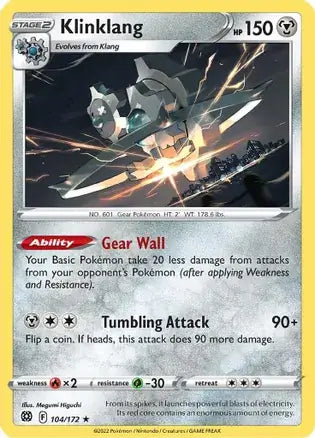 Klinklang 104, Brilliant Stars | Sword & Shield, , 0.00 kr, Pokesingles. Kjøp pokemon kort til lave priser hos oss.
