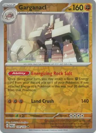 104 Garganacl - Reverse Holo, Paradox Rift, reverse, 4.00 kr, Pokesingles. Kjøp pokemon kort til lave priser hos oss.
