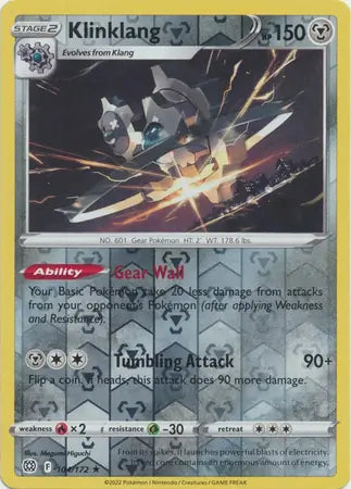 Klinklang Reverse Holo 104, Brilliant Stars | Sword & Shield, , 0.00 kr, Pokesingles. Kjøp pokemon kort til lave priser hos oss.