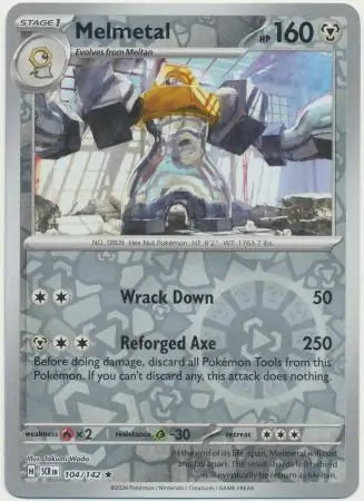 Melmetal Reverse Holo Rare 104 - Stellar Crown