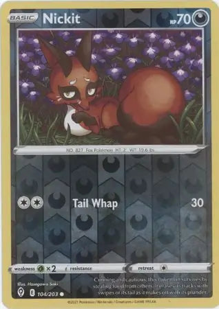 Nickit Reverse Holo 104, Evolving Skies | Sword & Shield, , 5.00 kr, Pokesingles. Kjøp pokemon kort til lave priser hos oss.