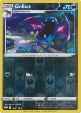 Golbat Reverse Holo 104, Silver Tempest | Sword & Shield, , 0.00 kr, Pokesingles. Kjøp pokemon kort til lave priser hos oss.