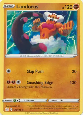 Landorus 105, Lost Origin | Sword & Shield, , 0.00 kr, Pokesingles. Kjøp pokemon kort til lave priser hos oss.