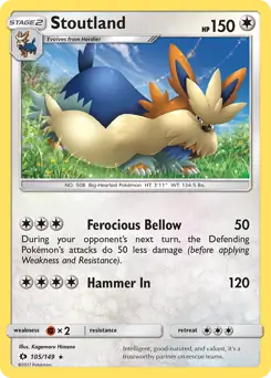 Stoutland 105 - Sun & Moon Base Pokesingles