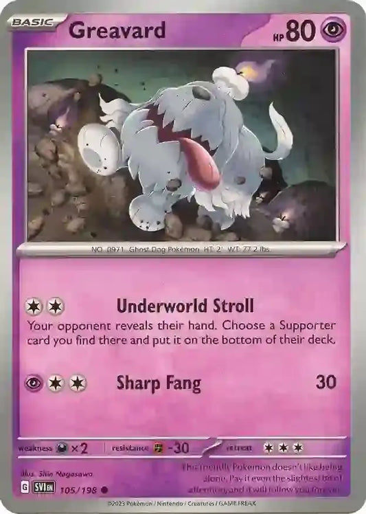 105 Greavard, Scarlet & Violet Base, , 3.00 kr, Pokesingles. Kjøp pokemon kort til lave priser hos oss.