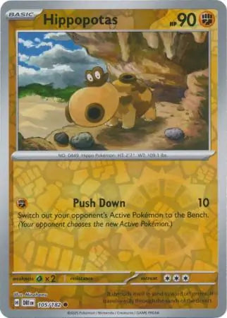 Hippopotas Reverse Holo 105 - Destined Rivals Pokesingles