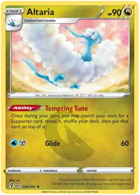Altaria 106, Evolving Skies | Sword & Shield, , 5.00 kr, Pokesingles. Kjøp pokemon kort til lave priser hos oss.