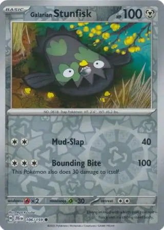 Galarian Stunfisk Reverse Holo 106 - Journey Together Pokesingles
