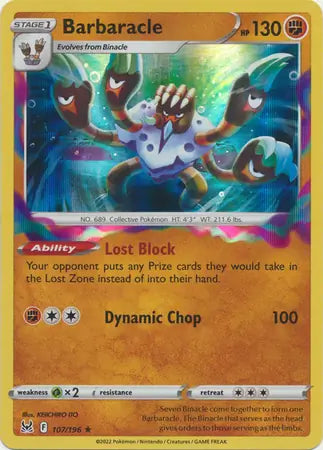 Barbaracle 107, Lost Origin | Sword & Shield, , 0.00 kr, Pokesingles. Kjøp pokemon kort til lave priser hos oss.