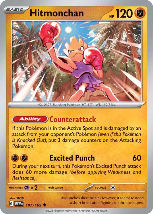 107 Hitmonchan, 151 | Scarlet & Violet, , 3.00 kr, Pokesingles. Kjøp pokemon kort til lave priser hos oss.