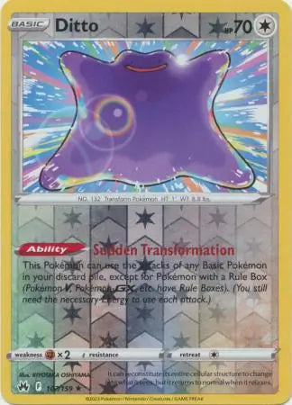 Ditto Reverse Holo 107, Crown Zenith | Sword & Shield, , 0.00 kr, Pokesingles. Kjøp pokemon kort til lave priser hos oss.