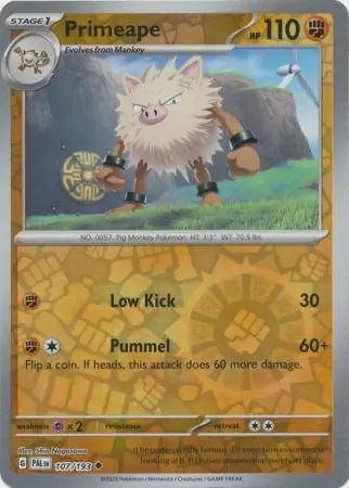Primeape Reverse Holo 107 - Paldea Evolved, Paldea Evolved | Scarlet & Violet, , 5.00 kr, Pokesingles. Kjøp pokemon kort til lave priser hos oss.