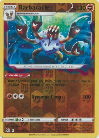 Barbaracle Reverse Holo 107, Lost Origin | Sword & Shield, , 0.00 kr, Pokesingles. Kjøp pokemon kort til lave priser hos oss.
