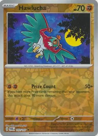 Hawlucha Reverse Holo 107, Twilight Masquerade | Scarlet & Violet, , 4.00 kr, Pokesingles. Kjøp pokemon kort til lave priser hos oss.