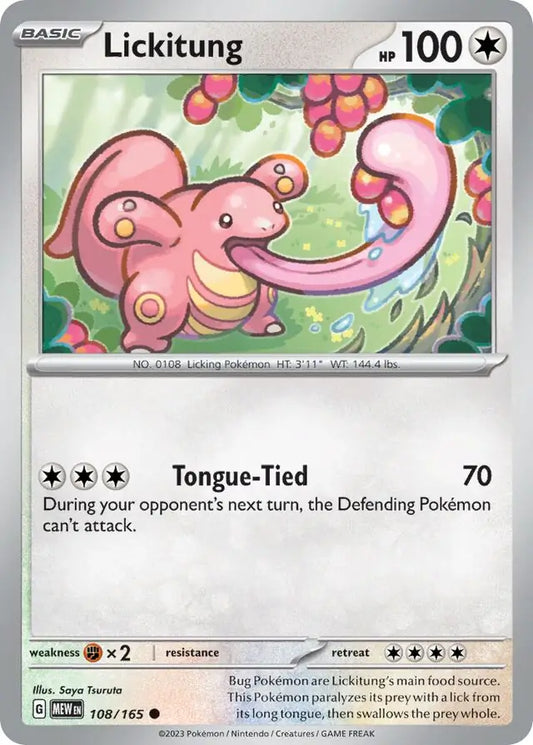 108 Lickitung, 151 | Scarlet & Violet, , 3.00 kr, Pokesingles. Kjøp pokemon kort til lave priser hos oss.