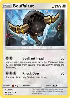 Bouffalant 108 - Burning Shadows Pokesingles