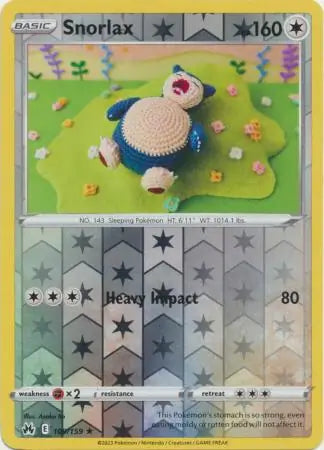 Snorlax Reverse Holo 109, Crown Zenith | Sword & Shield, , 0.00 kr, Pokesingles. Kjøp pokemon kort til lave priser hos oss.