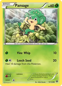 Pansage 10 - XY Base Pokesingles