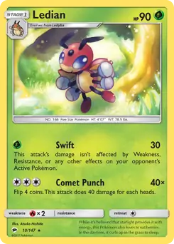 Ledian 10 - Burning Shadows Pokesingles