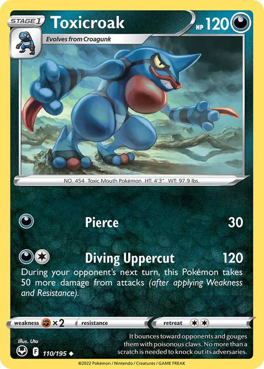 Toxicroak 110, Silver Tempest | Sword & Shield, , 0.00 kr, Pokesingles. Kjøp pokemon kort til lave priser hos oss.