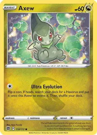 Axew 110, Brilliant Stars | Sword & Shield, , 0.00 kr, Pokesingles. Kjøp pokemon kort til lave priser hos oss.