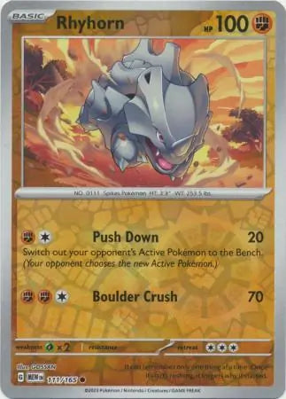 111 Rhyhorn Reverse Holo, 151 | Scarlet & Violet, reverse, 4.00 kr, Pokesingles. Kjøp pokemon kort til lave priser hos oss.